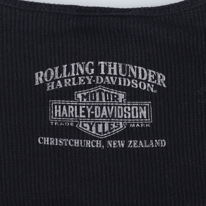 2000'S Harley-Davidson Thermal Long T-Shirt, Men's Size Medium unclear black type Vintage Second Hand