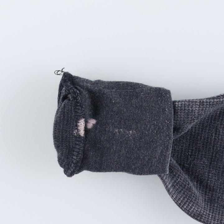 Harley-Davidson Skull Pattern Tribal V-Neck Thermal Long T-Shirt, Waffle, Men's Size Small cotton Charcoal Vintage Second Hand