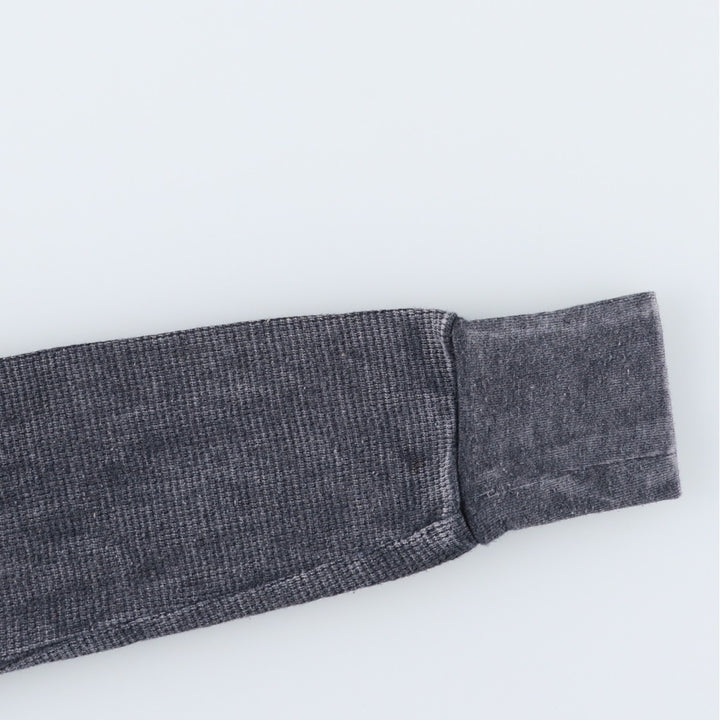 Harley-Davidson Skull Pattern Tribal V-Neck Thermal Long T-Shirt, Waffle, Men's Size Small cotton Charcoal Vintage Second Hand