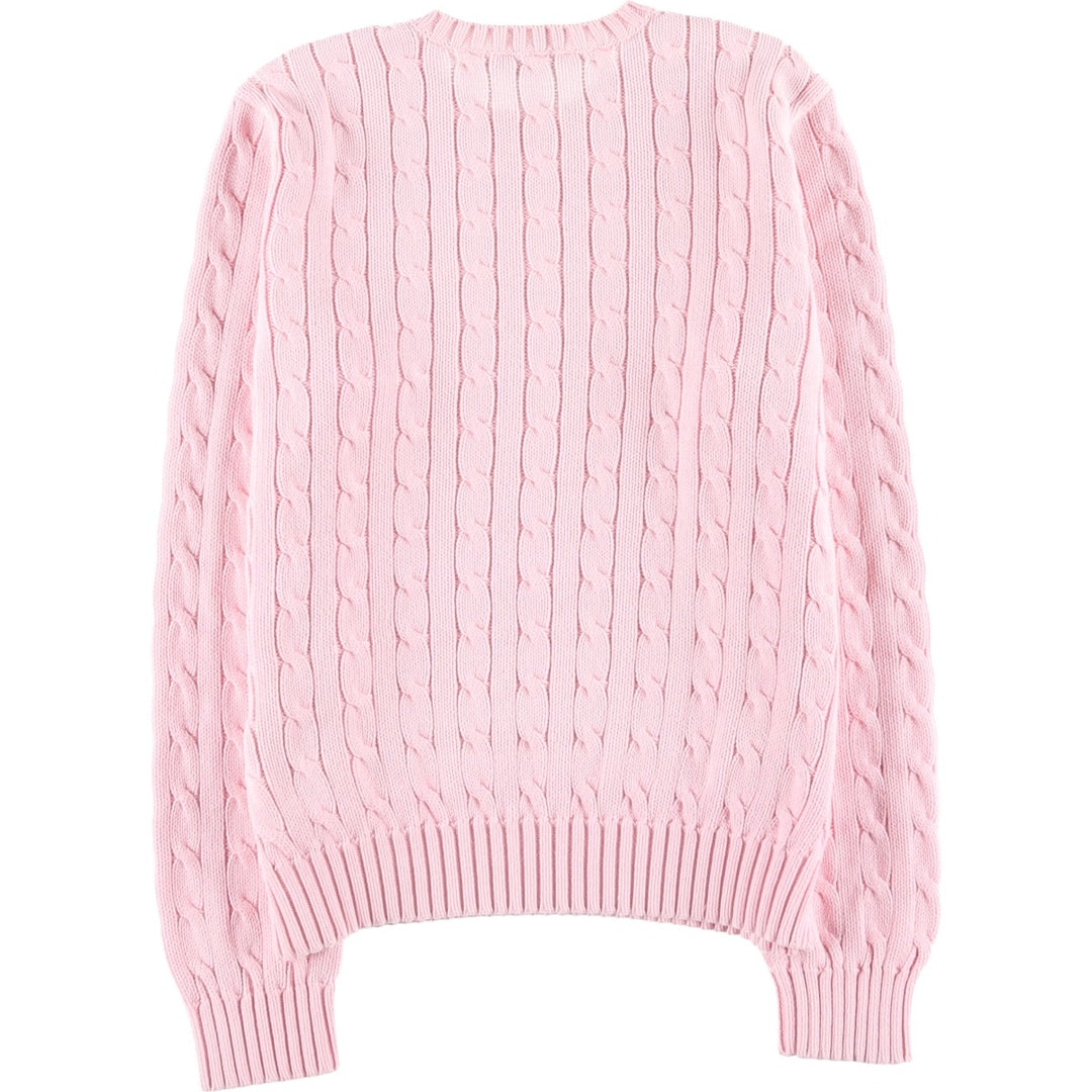 Ralph Lauren RALPH LAUREN SPORT Cable Knit Cotton Knit Sweater Women's M cotton pink type Vintage Second Hand