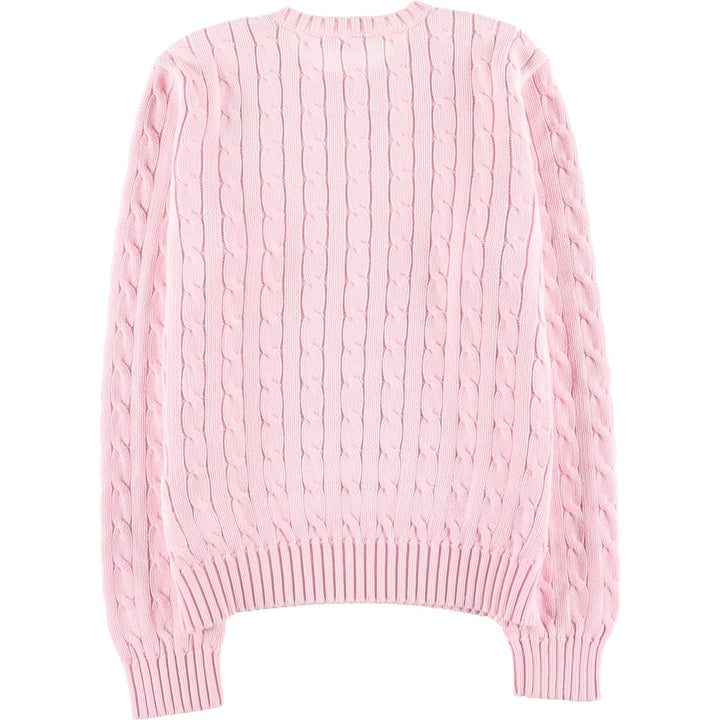 Ralph Lauren RALPH LAUREN SPORT Cable Knit Cotton Knit Sweater Women's M cotton pink type Vintage Second Hand