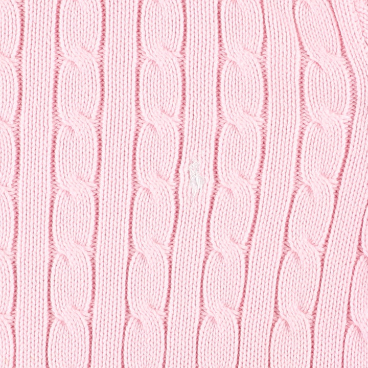 Ralph Lauren RALPH LAUREN SPORT Cable Knit Cotton Knit Sweater Women's M cotton pink type Vintage Second Hand