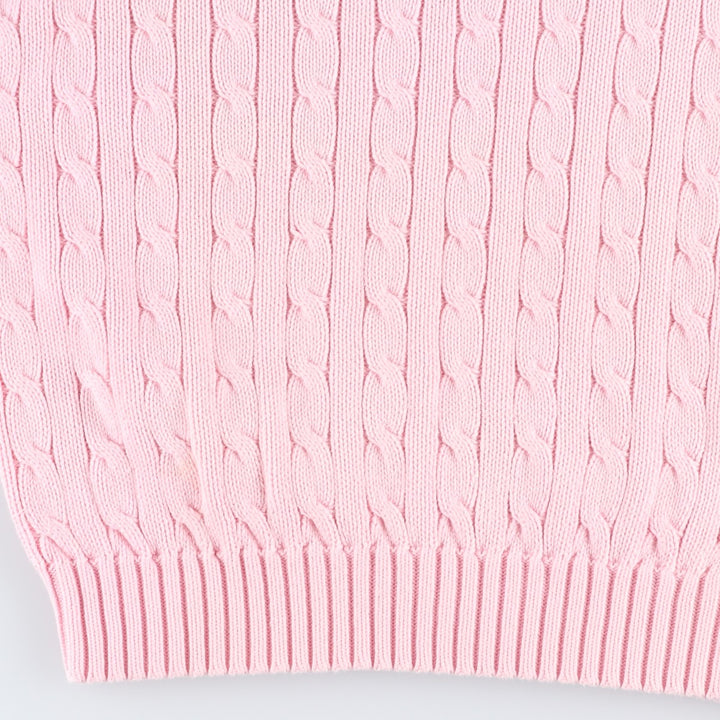 Ralph Lauren RALPH LAUREN SPORT Cable Knit Cotton Knit Sweater Women's M cotton pink type Vintage Second Hand