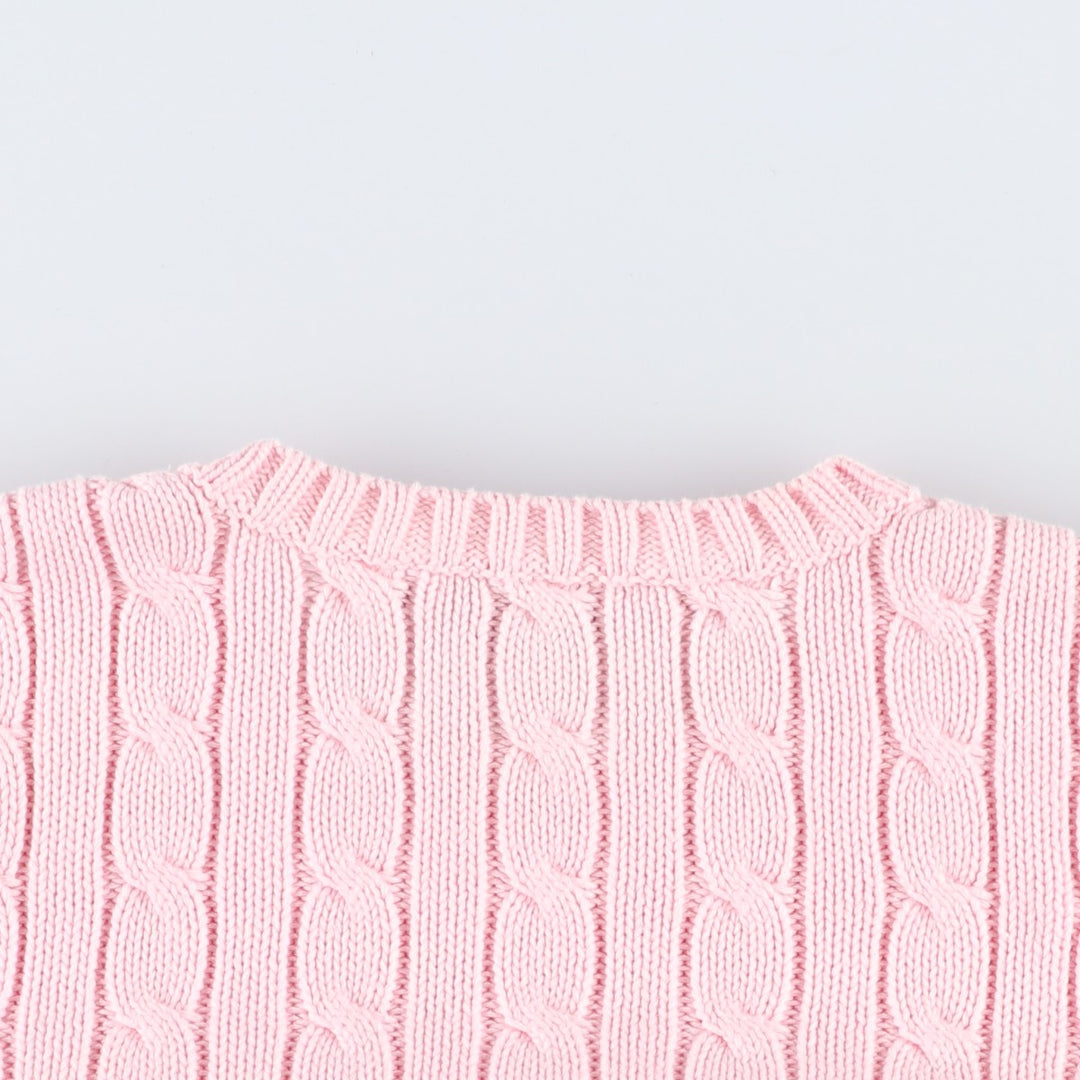 Ralph Lauren RALPH LAUREN SPORT Cable Knit Cotton Knit Sweater Women's M cotton pink type Vintage Second Hand