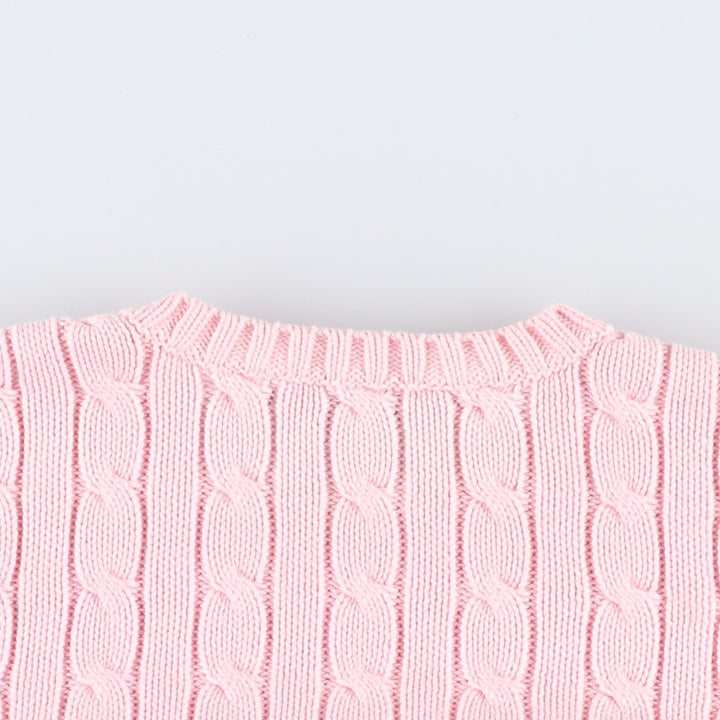 Ralph Lauren RALPH LAUREN SPORT Cable Knit Cotton Knit Sweater Women's M cotton pink type Vintage Second Hand