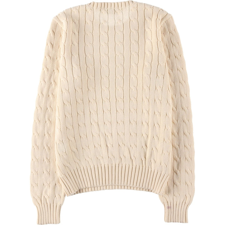 Ralph Lauren RALPH LAUREN SPORT Cable Knit Cotton Knit Sweater Women's M cotton ivory Vintage Second Hand