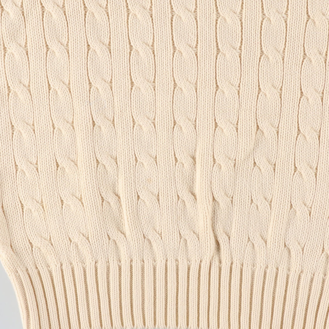 Ralph Lauren RALPH LAUREN SPORT Cable Knit Cotton Knit Sweater Women's M cotton ivory Vintage Second Hand