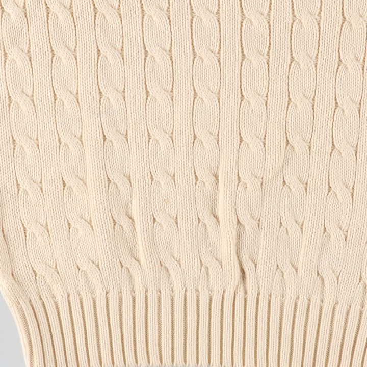 Ralph Lauren RALPH LAUREN SPORT Cable Knit Cotton Knit Sweater Women's M cotton ivory Vintage Second Hand