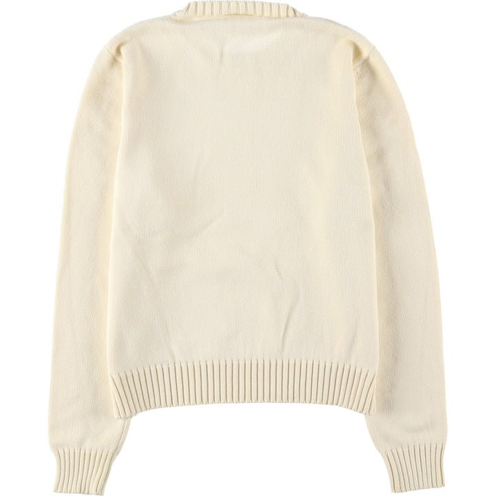 Lacoste Cotton Knit Sweater, Size 40, Women's XS cotton ivory Vintage Second Hand