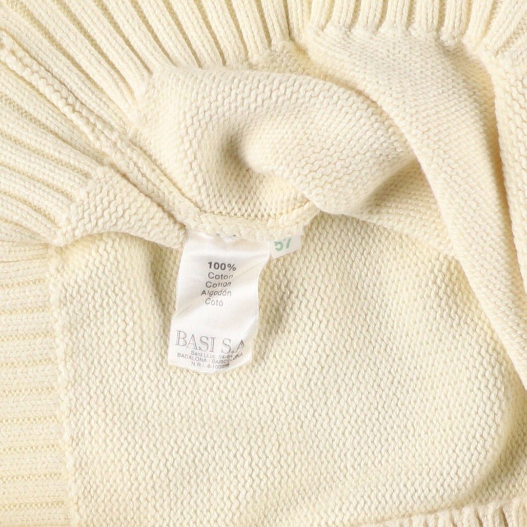 Lacoste Cotton Knit Sweater, Size 40, Women's XS cotton ivory Vintage Second Hand
