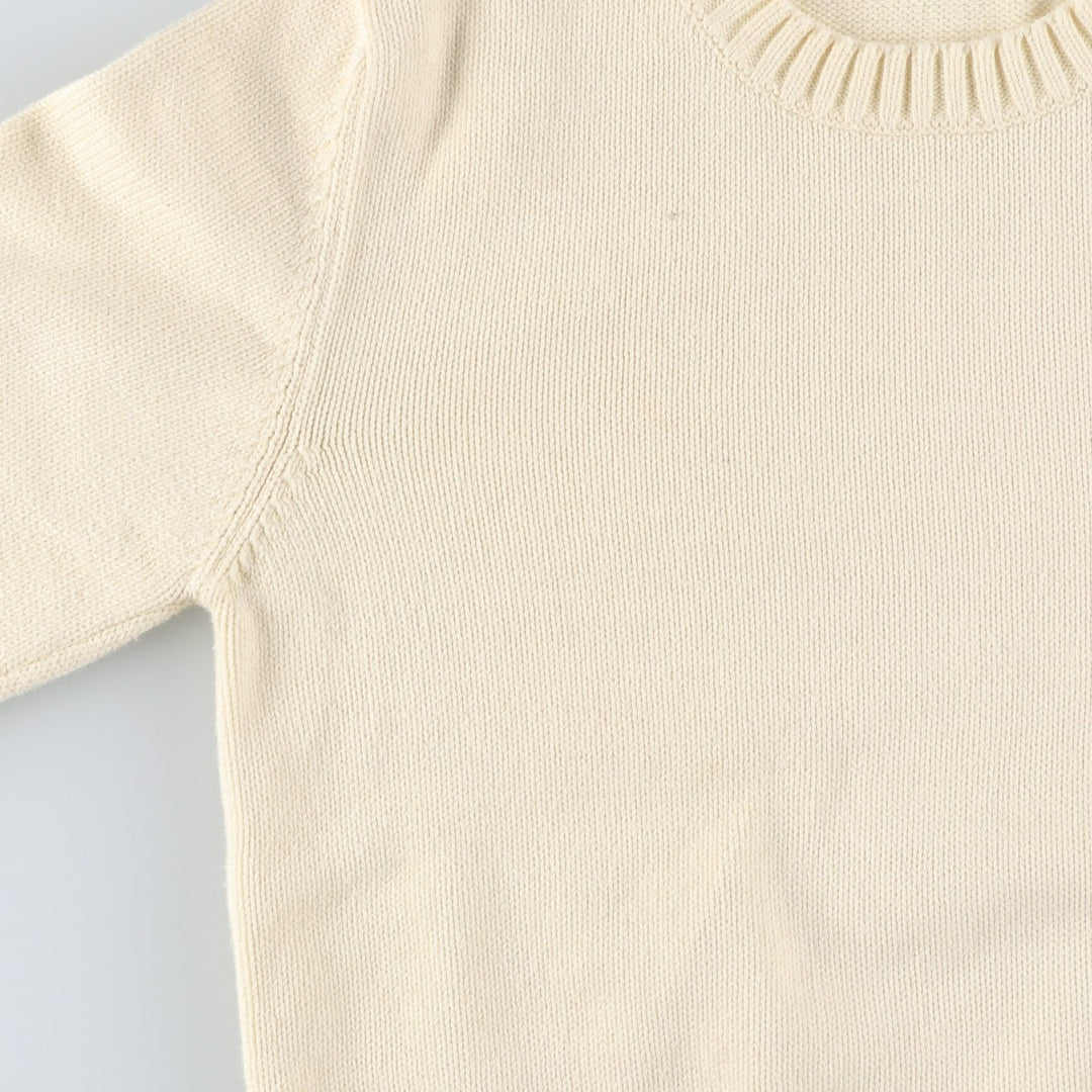 Lacoste Cotton Knit Sweater, Size 40, Women's XS cotton ivory Vintage Second Hand