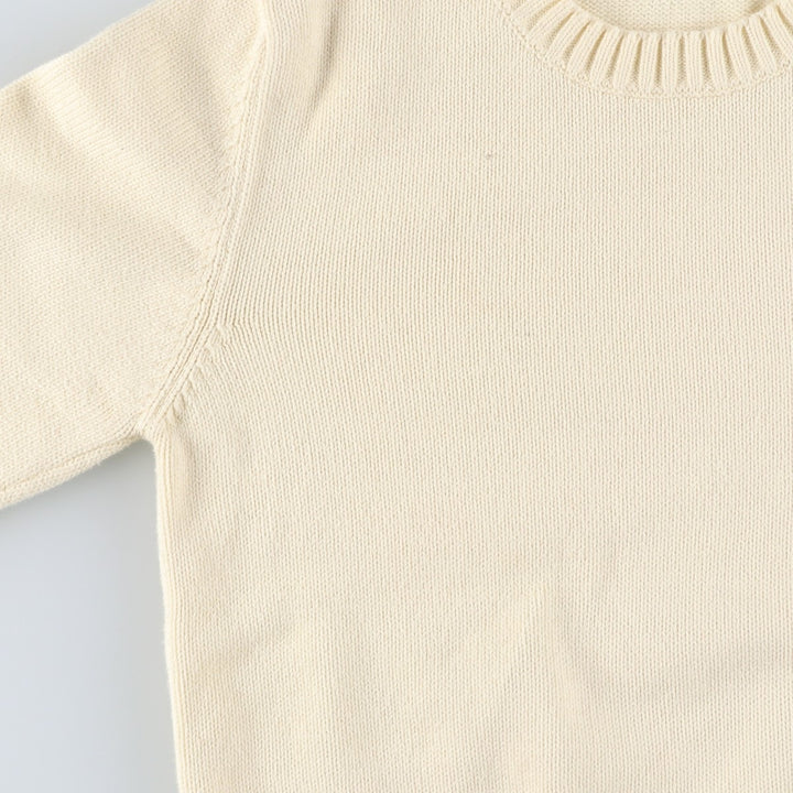 Lacoste Cotton Knit Sweater, Size 40, Women's XS cotton ivory Vintage Second Hand