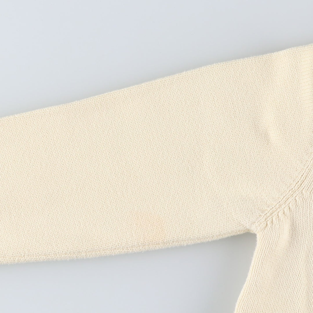 Lacoste Cotton Knit Sweater, Size 40, Women's XS cotton ivory Vintage Second Hand
