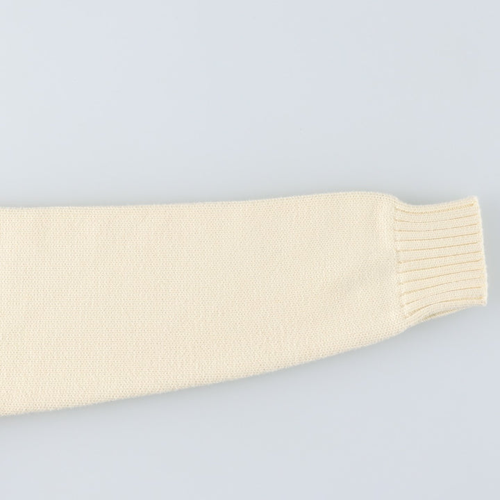 Lacoste Cotton Knit Sweater, Size 40, Women's XS cotton ivory Vintage Second Hand