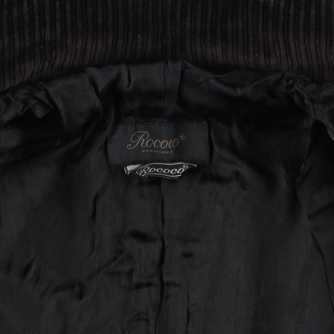 Rococo Corduroy Jacket, Women's, XL cotton brown type Vintage Second Hand