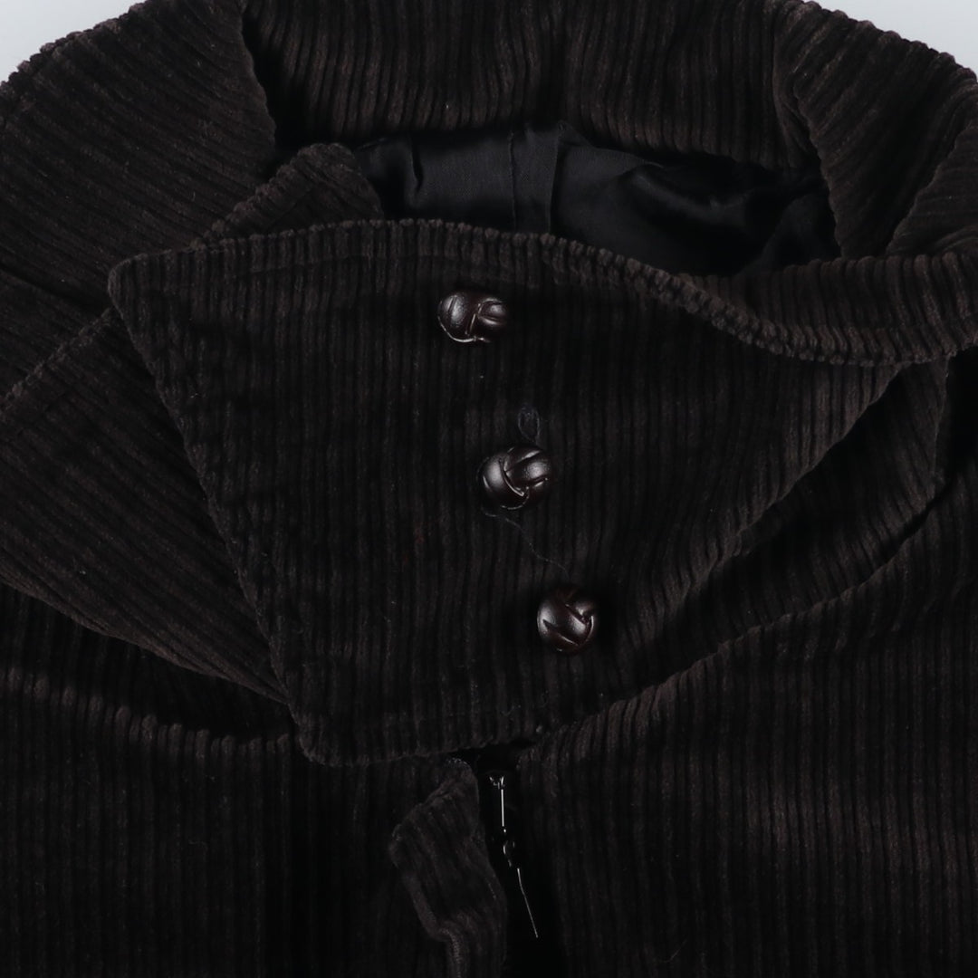 Rococo Corduroy Jacket, Women's, XL cotton brown type Vintage Second Hand