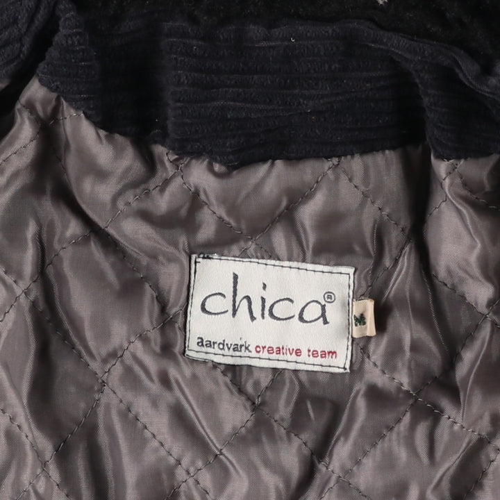 Chica corduroy jacket, women's size M cotton black type Vintage Second Hand