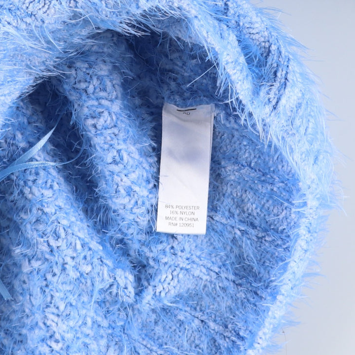 So high-neck knit sweater, women's size M polyester Blue type light blue Vintage Second Hand