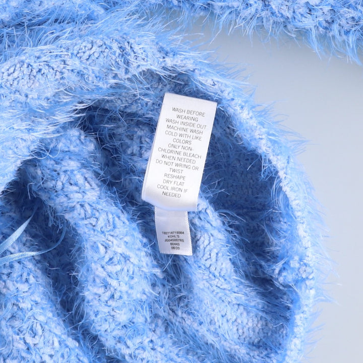 So high-neck knit sweater, women's size M polyester Blue type light blue Vintage Second Hand