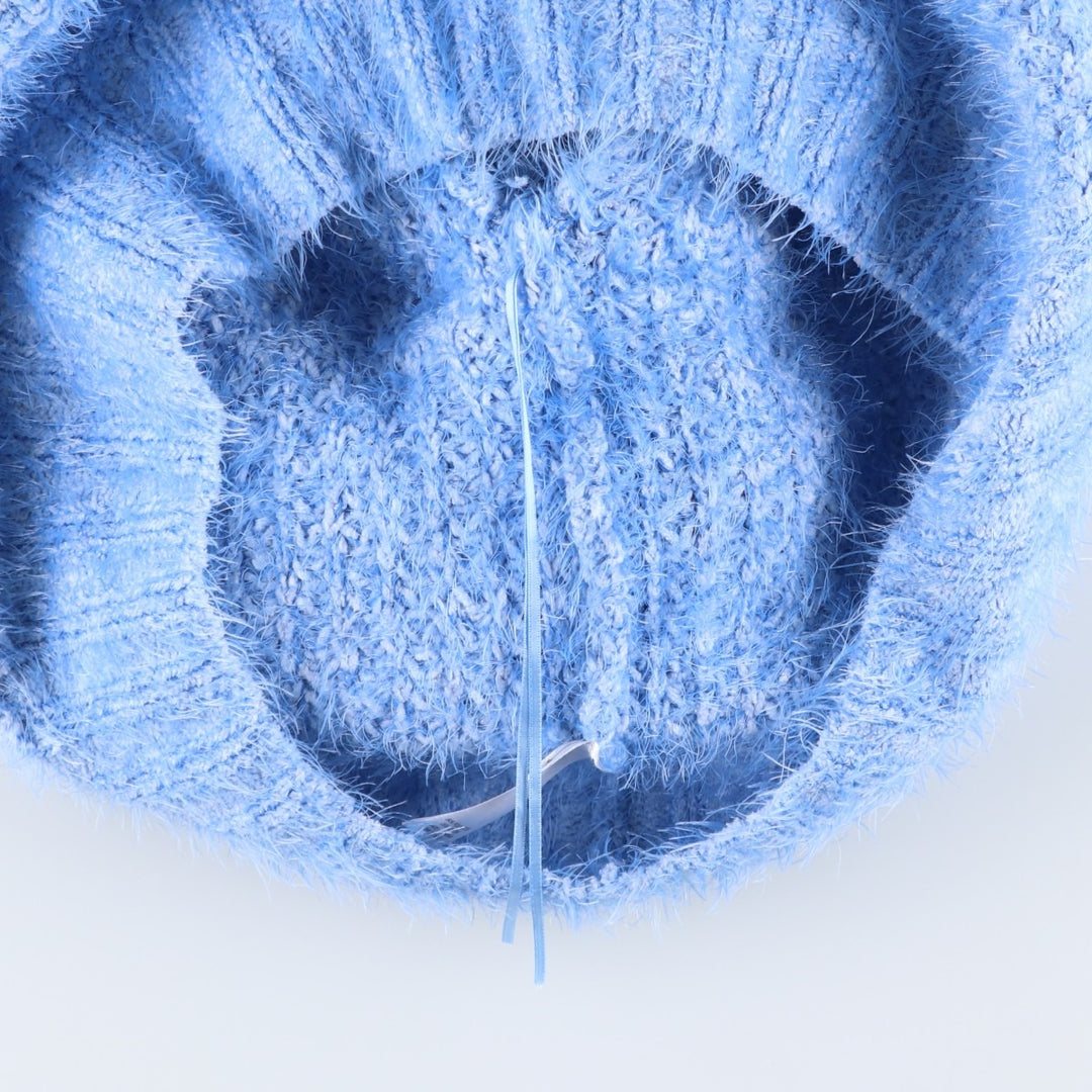 So high-neck knit sweater, women's size M polyester Blue type light blue Vintage Second Hand