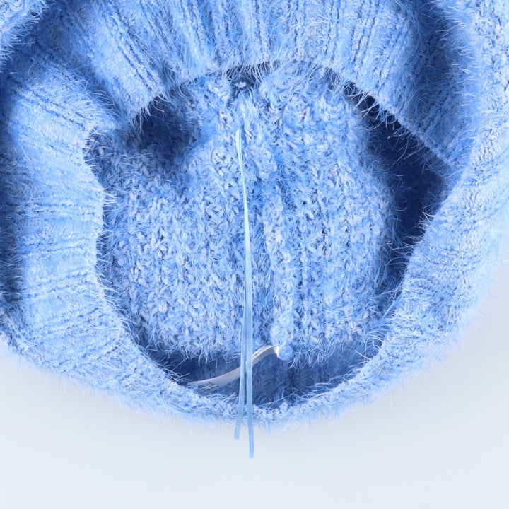 So high-neck knit sweater, women's size M polyester Blue type light blue Vintage Second Hand