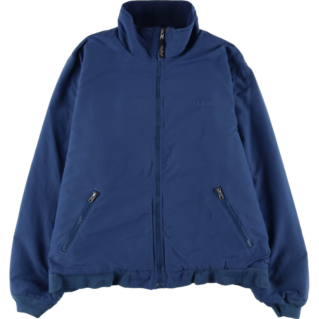 90s-00'S LLBean padded puffer jacket, men's size L Nylon Navy blue Vintage Second Hand