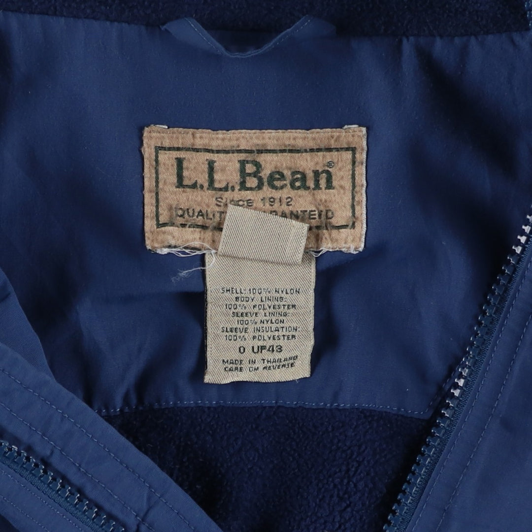 90s-00'S LLBean padded puffer jacket, men's size L Nylon Navy blue Vintage Second Hand