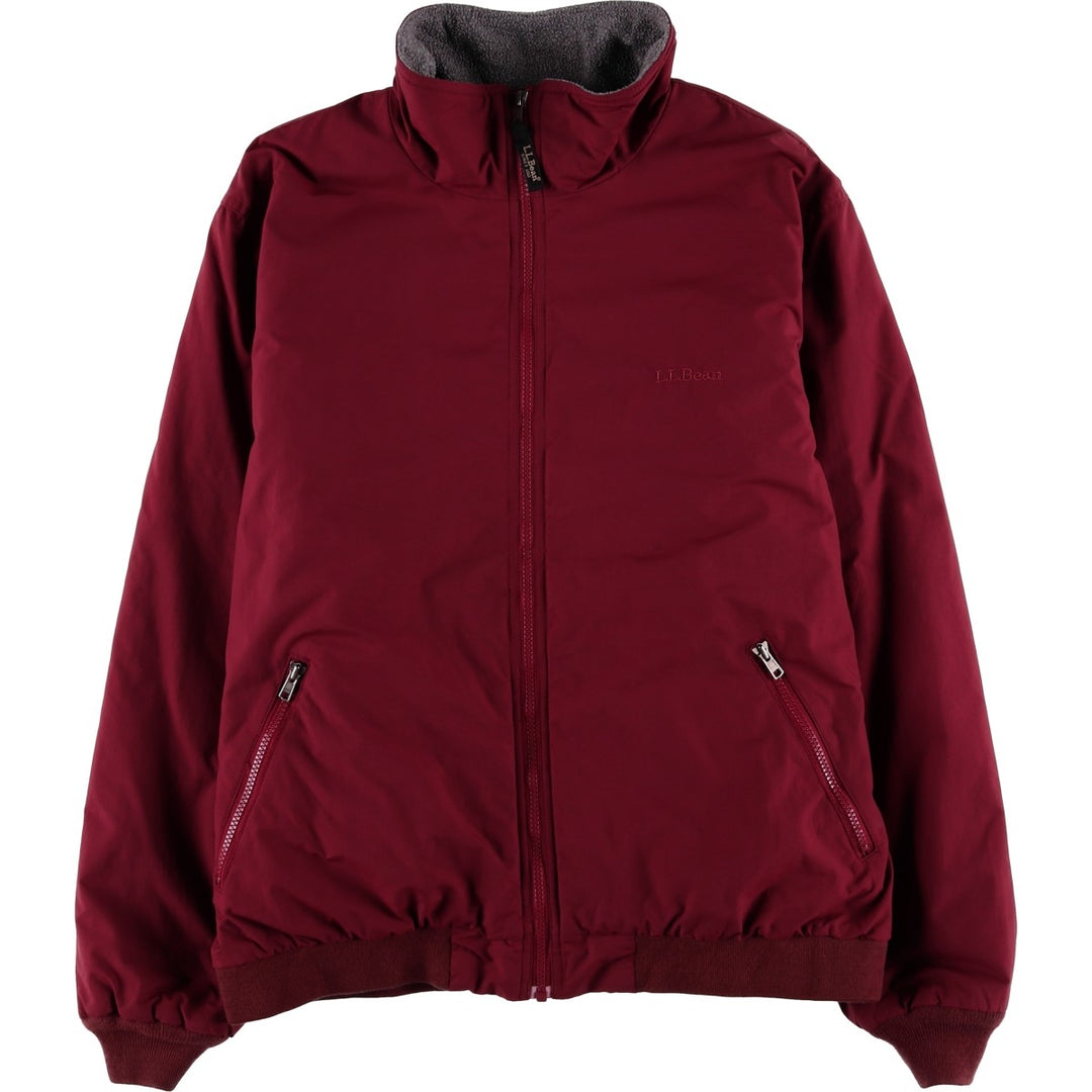 90s-00'S LLBean padded puffer jacket, men's size L Nylon burgundy type Vintage Second Hand