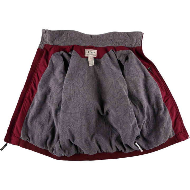 90s-00'S LLBean padded puffer jacket, men's size L Nylon burgundy type Vintage Second Hand