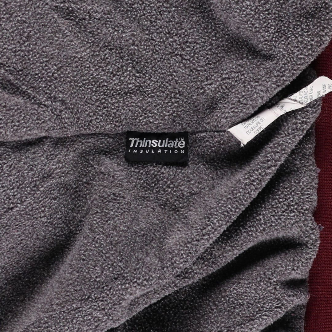 90s-00'S LLBean padded puffer jacket, men's size L Nylon burgundy type Vintage Second Hand