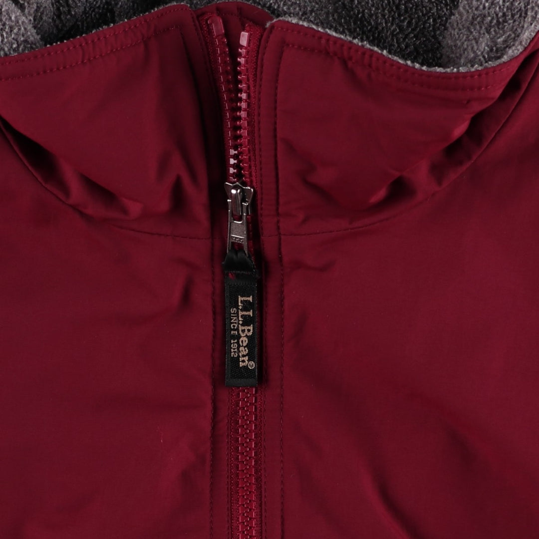 90s-00'S LLBean padded puffer jacket, men's size L Nylon burgundy type Vintage Second Hand