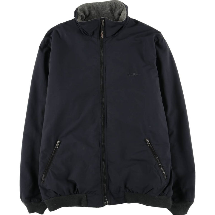 90s-00'S LLBean padded puffer jacket, men's size L Nylon black type Vintage Second Hand