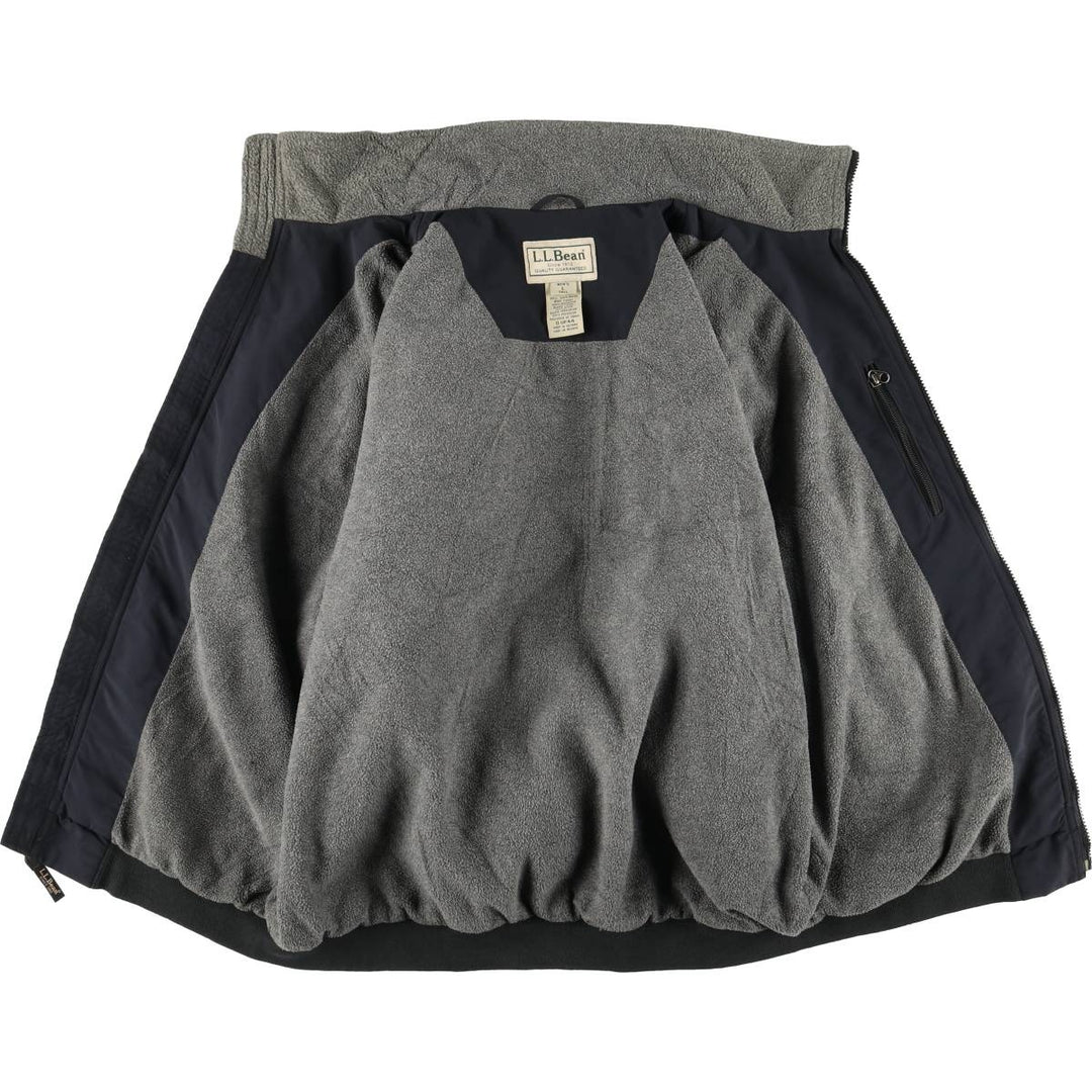 90s-00'S LLBean padded puffer jacket, men's size L Nylon black type Vintage Second Hand