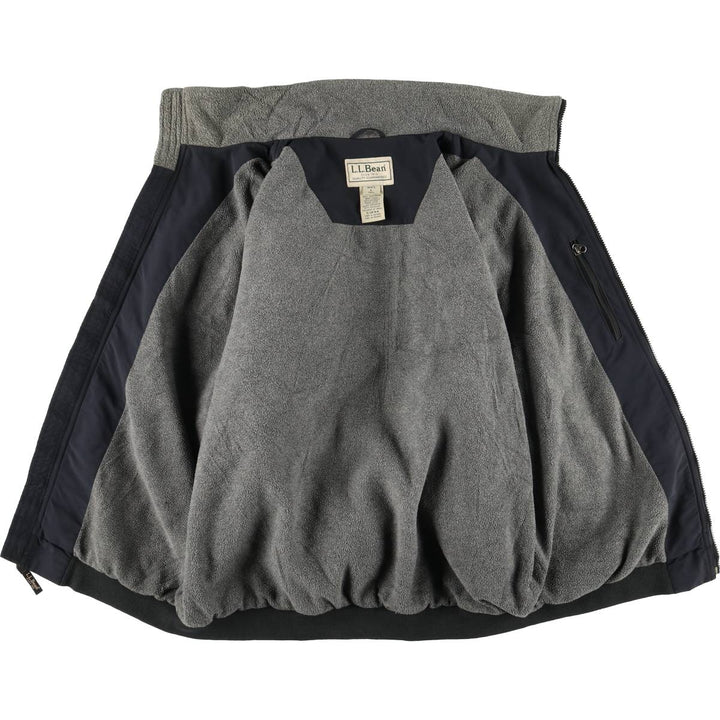 90s-00'S LLBean padded puffer jacket, men's size L Nylon black type Vintage Second Hand