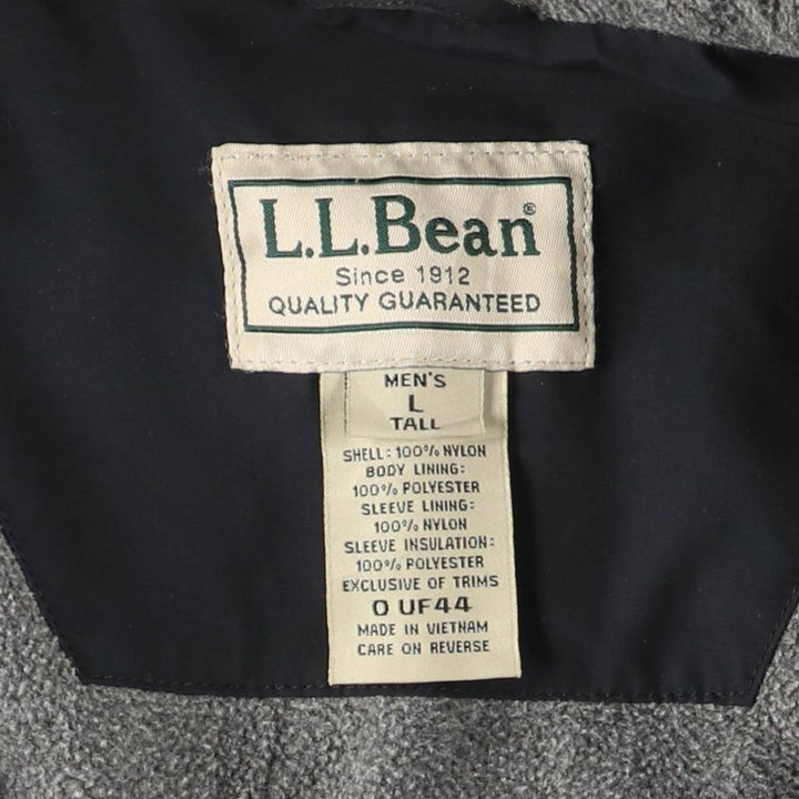 90s-00'S LLBean padded puffer jacket, men's size L Nylon black type Vintage Second Hand