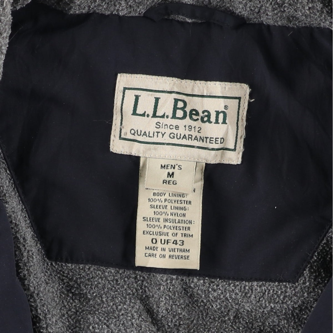 90s-00'S LLBean padded puffer jacket, men's size M Nylon black type Vintage Second Hand
