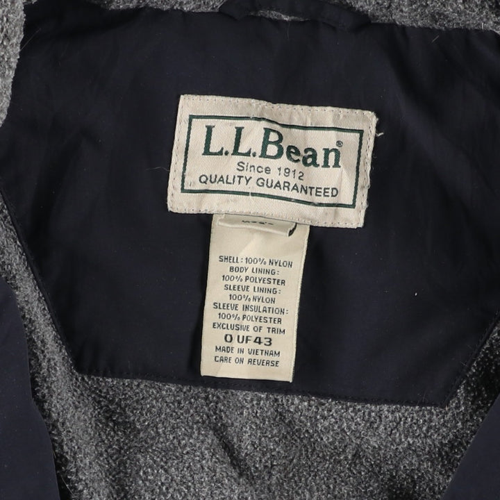 90s-00'S LLBean padded puffer jacket, men's size M Nylon black type Vintage Second Hand