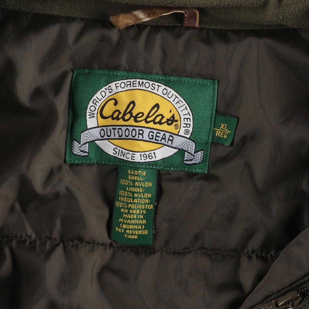 90s-00'S Cabela's Camouflage Pattern Realtree Camo Padded Mountain Parka/Shell Jacket/Puffer Jacket, Men's XL Nylon Beige type Vintage Second Hand