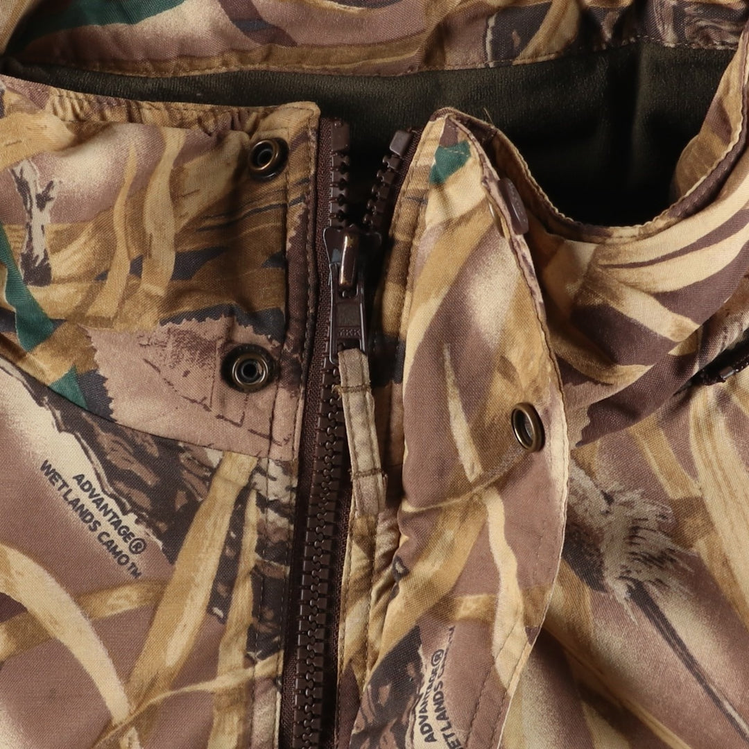 90s-00'S Cabela's Camouflage Pattern Realtree Camo Padded Mountain Parka/Shell Jacket/Puffer Jacket, Men's XL Nylon Beige type Vintage Second Hand