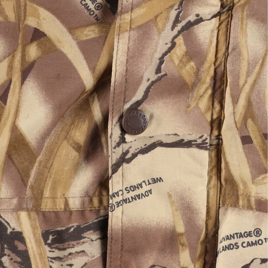 90s-00'S Cabela's Camouflage Pattern Realtree Camo Padded Mountain Parka/Shell Jacket/Puffer Jacket, Men's XL Nylon Beige type Vintage Second Hand