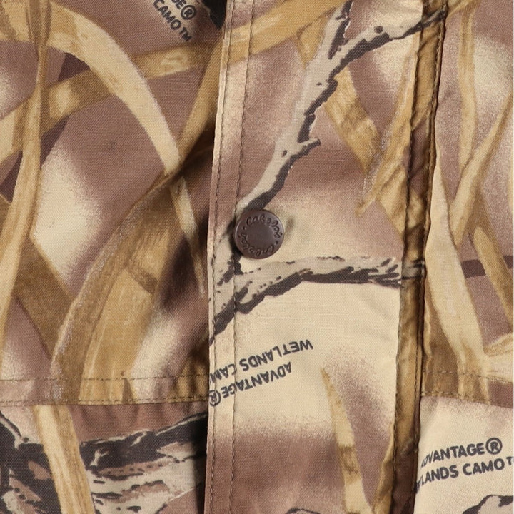 90s-00'S Cabela's Camouflage Pattern Realtree Camo Padded Mountain Parka/Shell Jacket/Puffer Jacket, Men's XL Nylon Beige type Vintage Second Hand