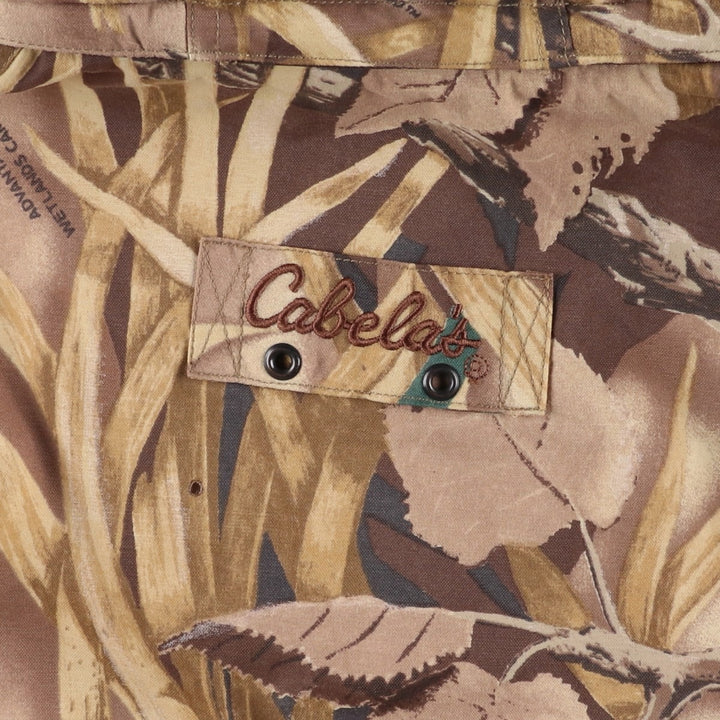 90s-00'S Cabela's Camouflage Pattern Realtree Camo Padded Mountain Parka/Shell Jacket/Puffer Jacket, Men's XL Nylon Beige type Vintage Second Hand