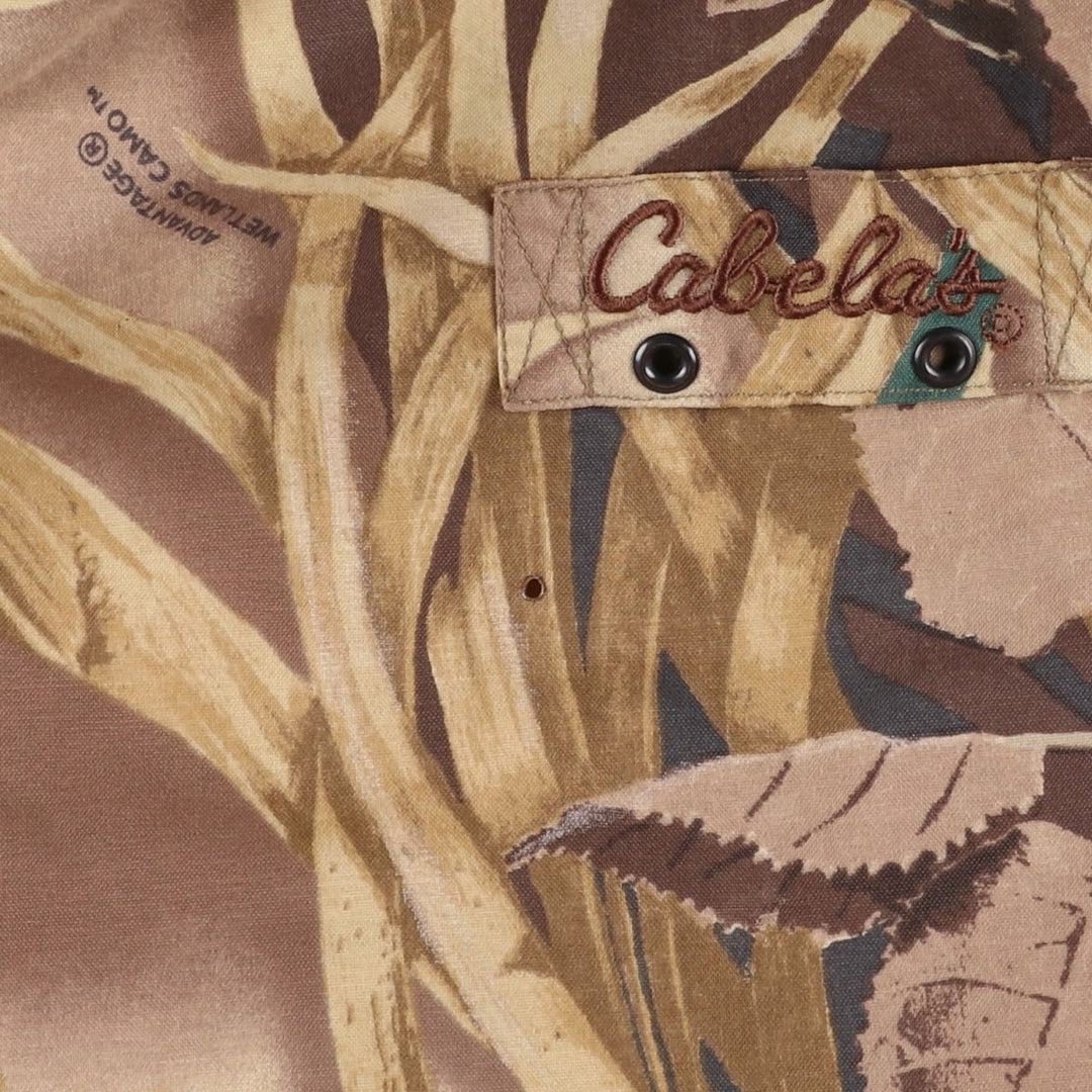 90s-00'S Cabela's Camouflage Pattern Realtree Camo Padded Mountain Parka/Shell Jacket/Puffer Jacket, Men's XL Nylon Beige type Vintage Second Hand