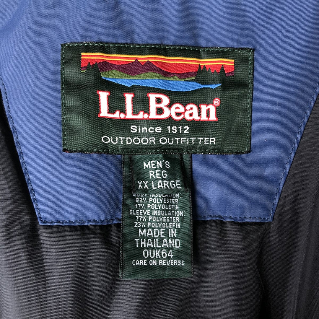 90s-00'S LLBean Padded Mountain Jacket, Shell Jacket, Puffer Jacket, Men's XXL Nylon Navy blue Vintage Second Hand