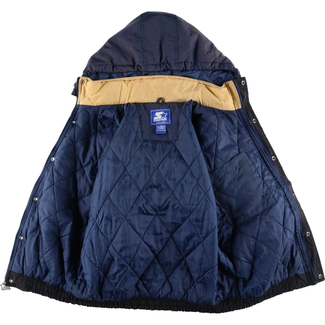 90'S Starter Notre Dame Fighting Irish College Padded Mountain Parka Shell Jacket Polyurethane Coated Nylon navy blue type Vintage Second Hand