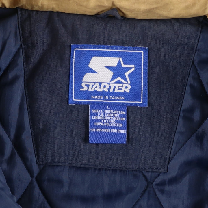 90'S Starter Notre Dame Fighting Irish College Padded Mountain Parka Shell Jacket Polyurethane Coated Nylon navy blue type Vintage Second Hand