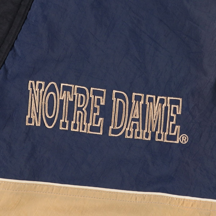 90'S Starter Notre Dame Fighting Irish College Padded Mountain Parka Shell Jacket Polyurethane Coated Nylon navy blue type Vintage Second Hand