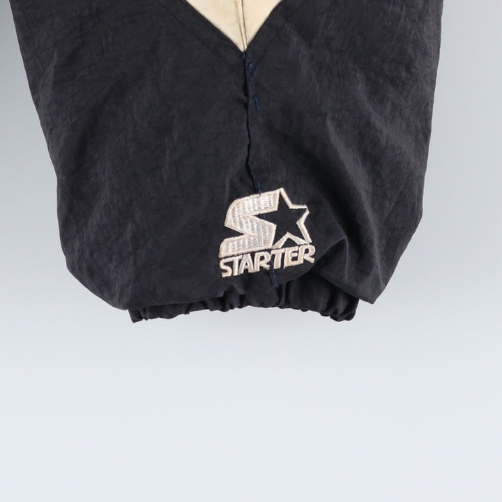 90'S Starter Notre Dame Fighting Irish College Padded Mountain Parka Shell Jacket Polyurethane Coated Nylon navy blue type Vintage Second Hand