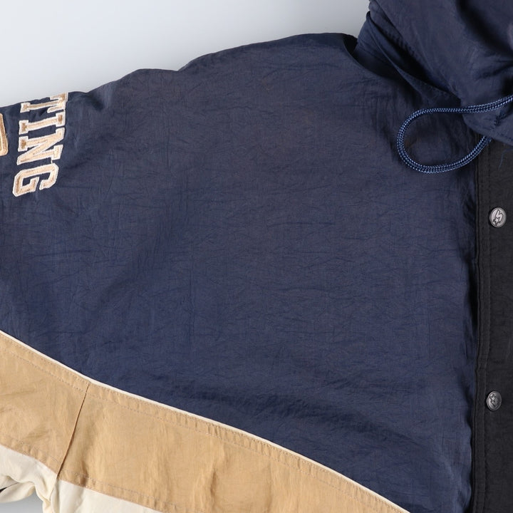 90'S Starter Notre Dame Fighting Irish College Padded Mountain Parka Shell Jacket Polyurethane Coated Nylon navy blue type Vintage Second Hand