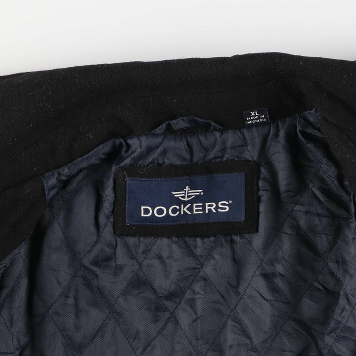 Dockers padded wool sports jacket, men's size XL wool black type Vintage Second Hand